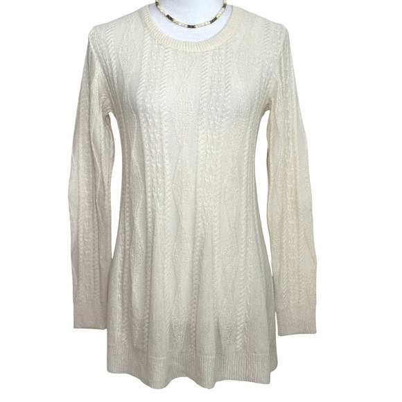 Peruvian Connection Baby Alpaca Cable Knit Tunic Sweater S Cozy Quiet Luxury - Picture 1 of 8